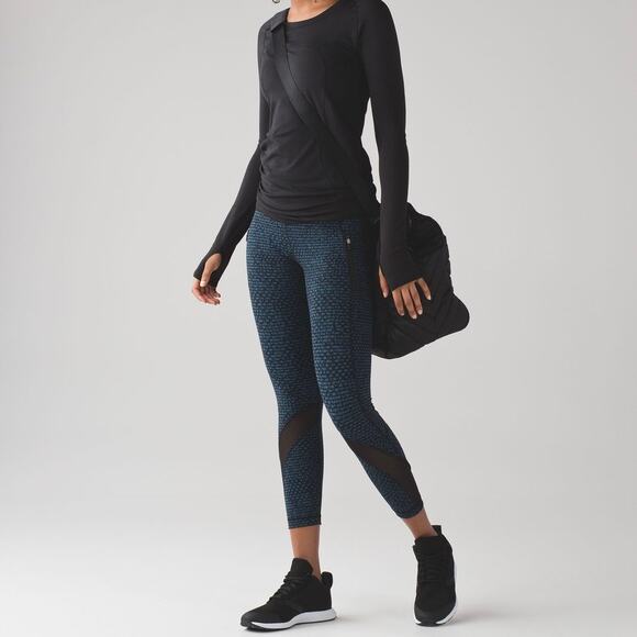 LULULEMON Inspire Tight II Leggings Shatter Weave Desert Teal Alberta Lake 6 - Picture 13 of 13